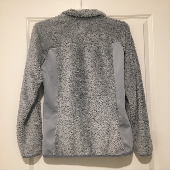 COLUMBIA Fuzzy Long Fleece / Fur Jacket: Full Zip, Cozy & Warm, Gray, Small - Picture 5 of 6